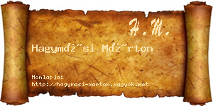 Hagymási Márton névjegykártya